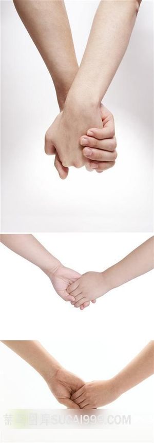 情侣牵手摄影素材