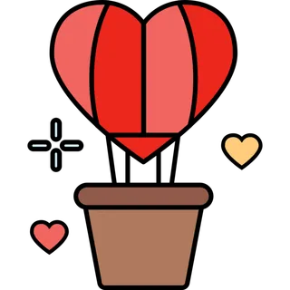 彩色热气球元素