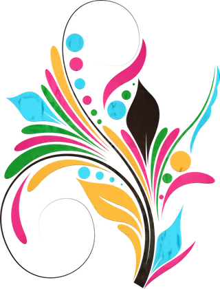 花边圆点卡通线条图