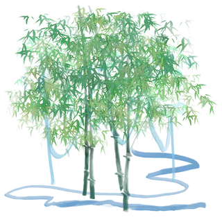 竹子水墨画中国风国画墨水书法竹子画