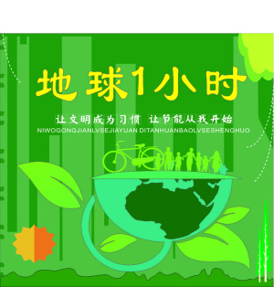 地球一小时海报版面地球素材
