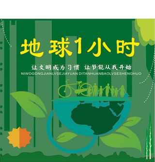地球一小时海报版面地球素材