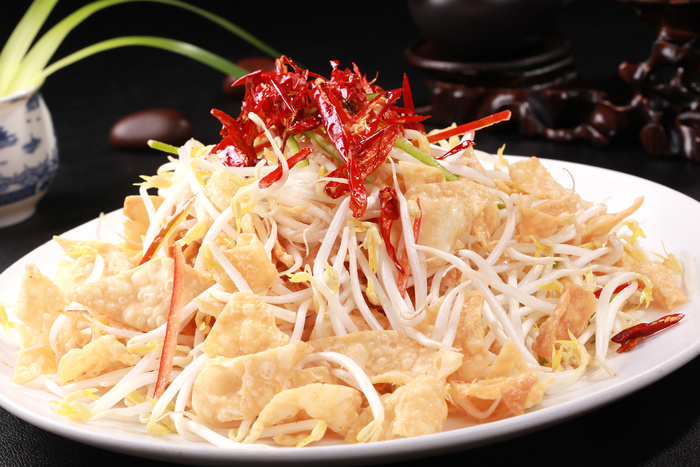 绿豆芽炒焦饼 (1)