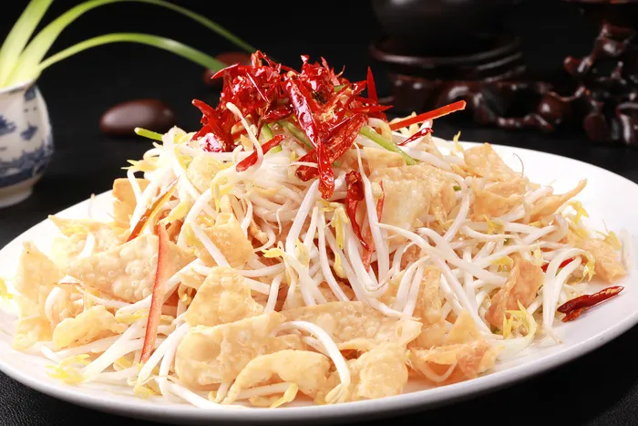 绿豆芽炒焦饼 (1)