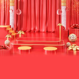 立体C4D场景电商首页主图直通车促销banner海报背景PSD素材