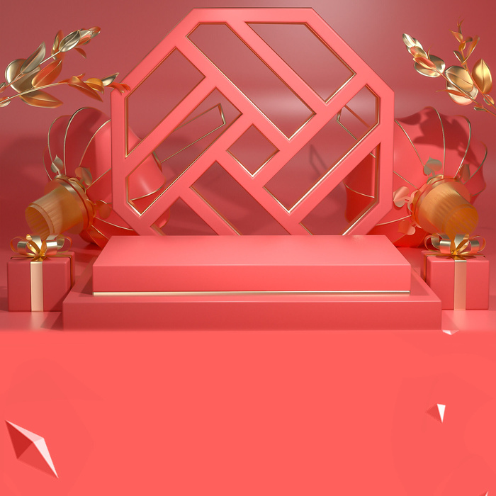 立体C4D场景电商首页主图直通车促销banner海报背景PSD素材