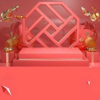 立体C4D场景电商首页主图直通车促销banner海报背景PSD素材