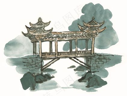 水墨山石文化艺术素材