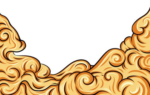 中国风国潮祥云插画手绘云彩图案海报云层装饰背景PSD设计素材