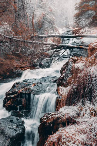 溪流小瀑布图片