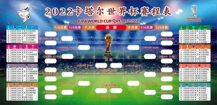 2022卡塔尔世界杯赛程表cdr矢量模版下载