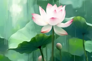 国风荷花水墨节气背景