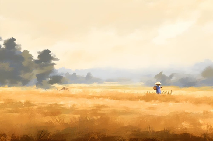 田园丰收手绘背景