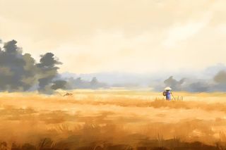 田园丰收手绘背景