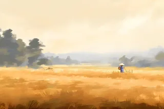 田园丰收手绘背景