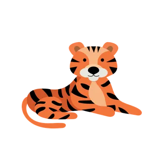 卡通小老虎PNG免抠插画素材可爱动物老虎插画贴图PNG免抠设计素材
