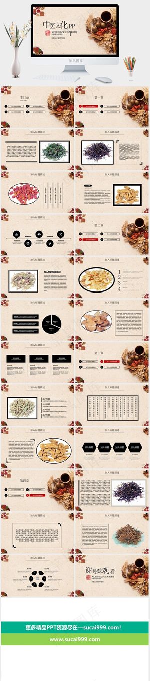 中药中医治病PPT模板ppt模版预览图