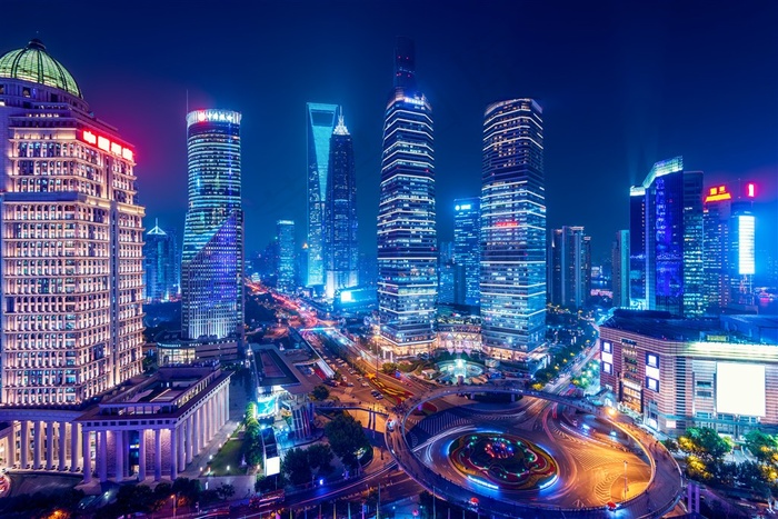 繁华都市灯光夜景高清图片