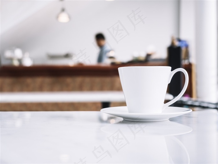白色陶瓷杯特写高清摄影