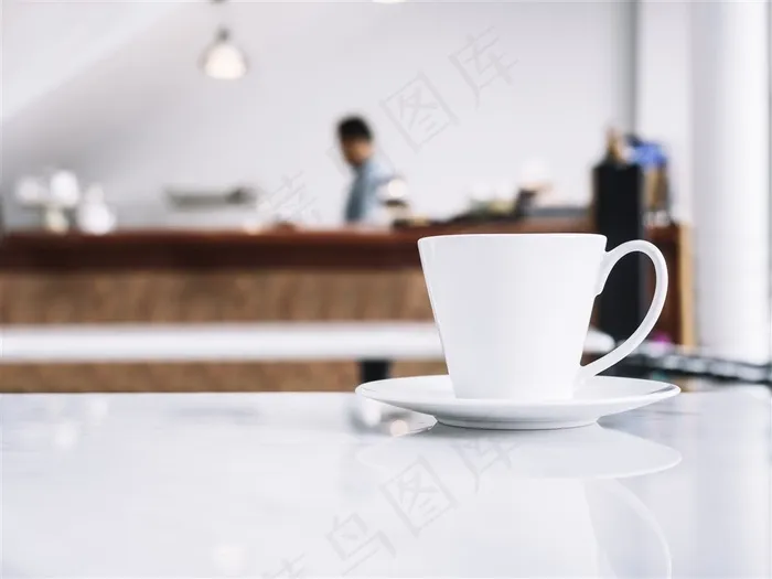 白色陶瓷杯特写高清摄影