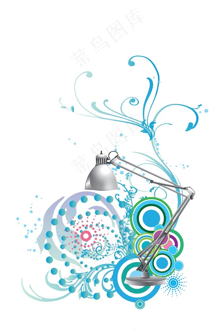 台灯与时尚花纹图案