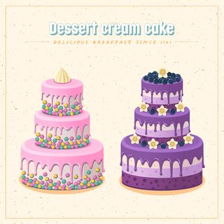 甜品奶油蛋糕Ai矢量素材