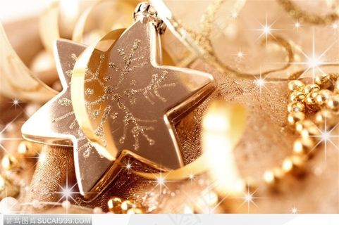 圣诞节元素 金色的五角星