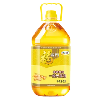 中粮福临门大豆油5升 (3)超市商品白底图免抠实物摄影png格式图片透明底