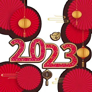 兔年2023年红色免抠元素