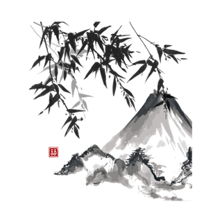 竹子水墨画中国风国画墨水书法竹子画