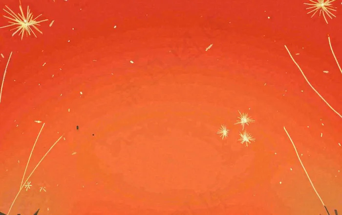 红色喜庆烟花缤纷节日背景，新春新年除夕(1376x864)