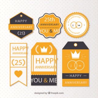 免抠5周年纪念标签