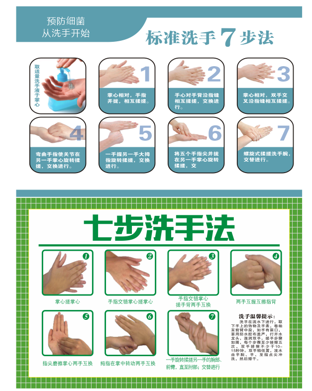 七步洗手法横板洗手七步cdr矢量模版下载