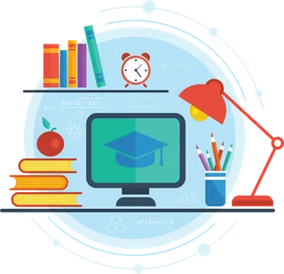 书桌电脑卡通简笔画少儿兴趣班素材