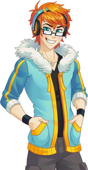 耳机男孩素材卡通简笔