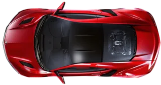 汽车顶部红色