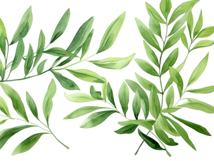 绿叶植物树叶茶壶免抠