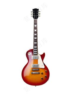 白色背景上的红色渐变吉他高清图片乐器图片