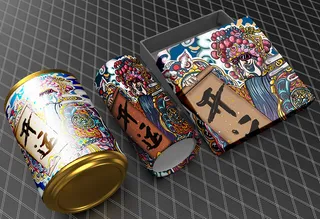 唯美国潮风中式包装罐子智能贴图样机