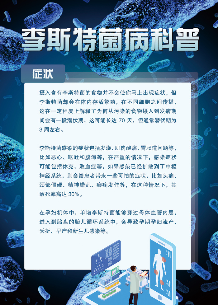 李斯特菌病医疗卫生科普海报