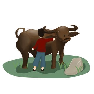 清明清明节卡通牧童放牛