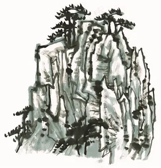 山石国画图片素材