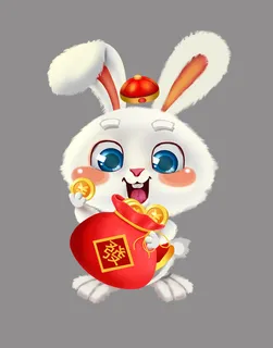 可爱福袋兔 兔年福袋兔 兔年兔子 兔年元素 兔子