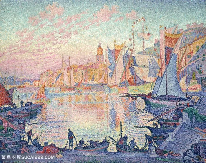 保罗 · 西尼亚克，圣特罗佩港油画