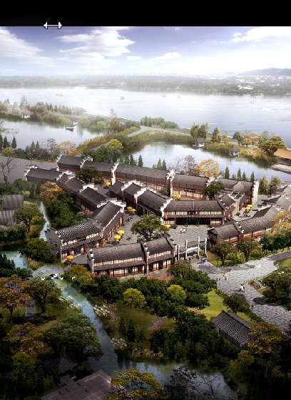 水湖城市风景背景墙psd模版下载