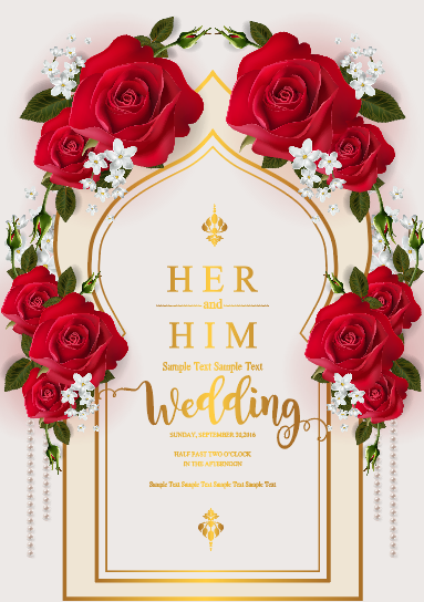 祝贺婚礼结婚邀请卡素材