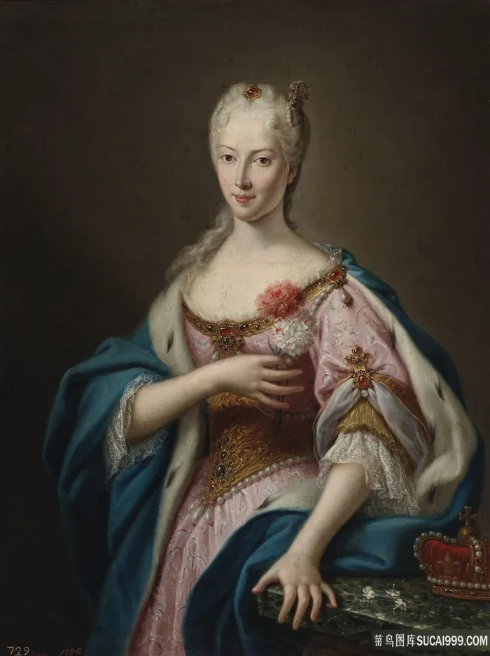 时尚唯美女性肖像油画