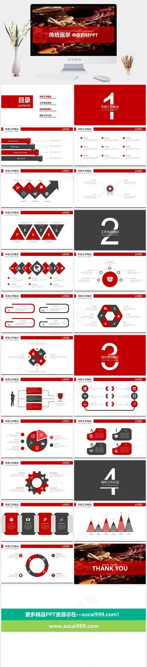 中药中医治病PPT模板ppt模版