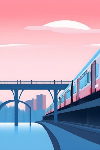 城市城轨轨道桥梁扁平背景