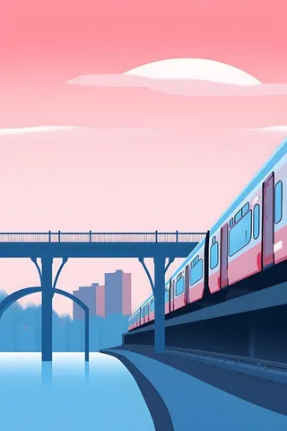 城市城轨轨道桥梁扁平背景